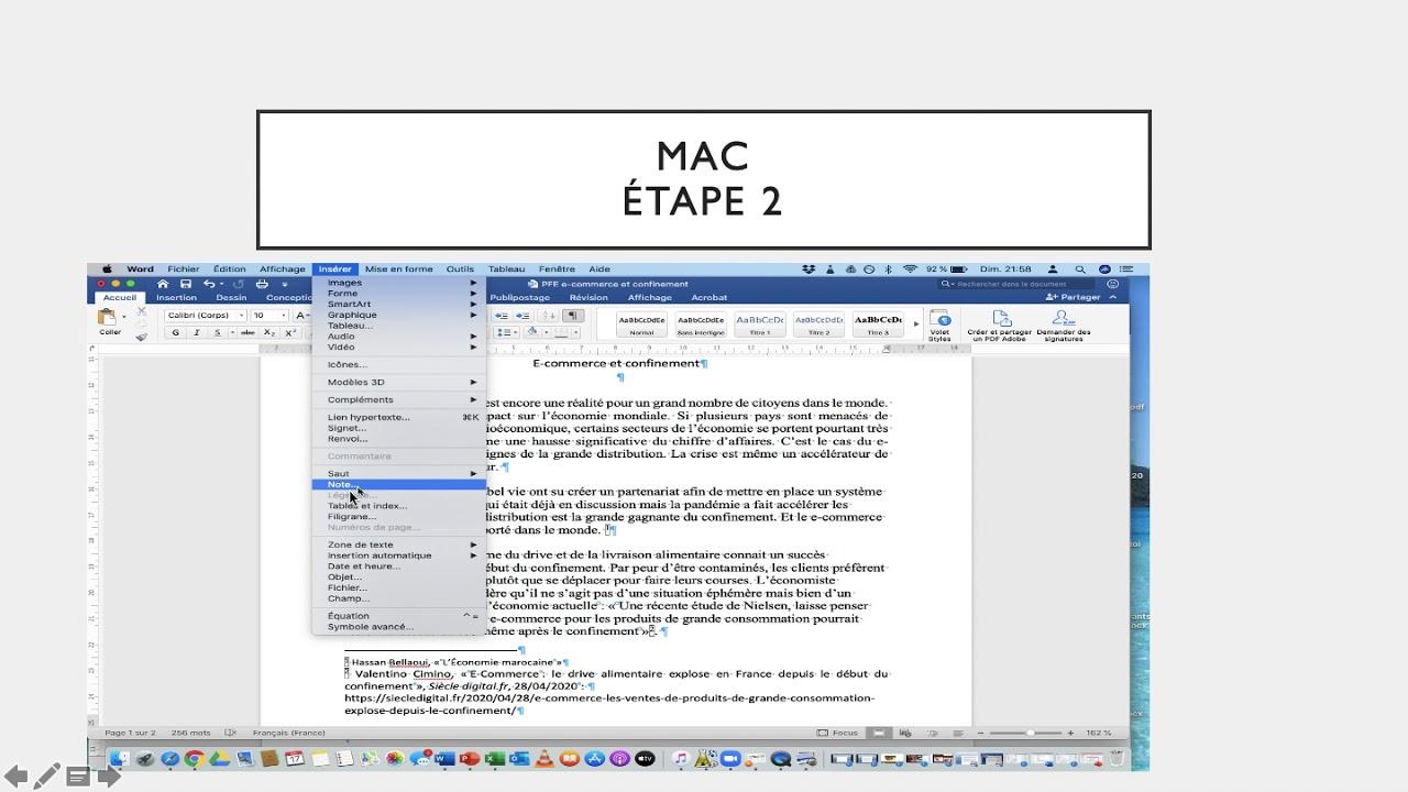 Comment faire une note de bas de page sur word - On Fait Comment