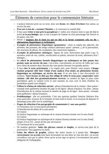 Comment faire un commentaire littéraire