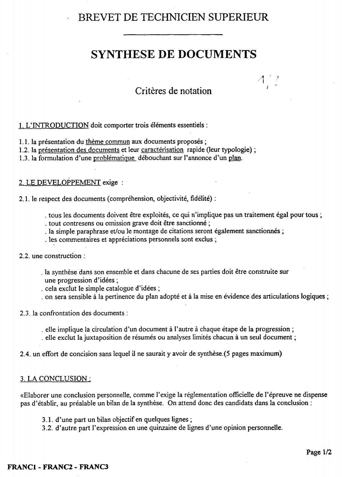 Comment faire une synthese de document