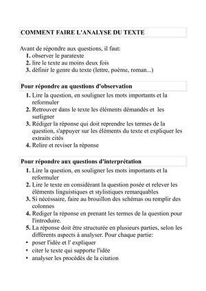 Comment faire une analyse de texte