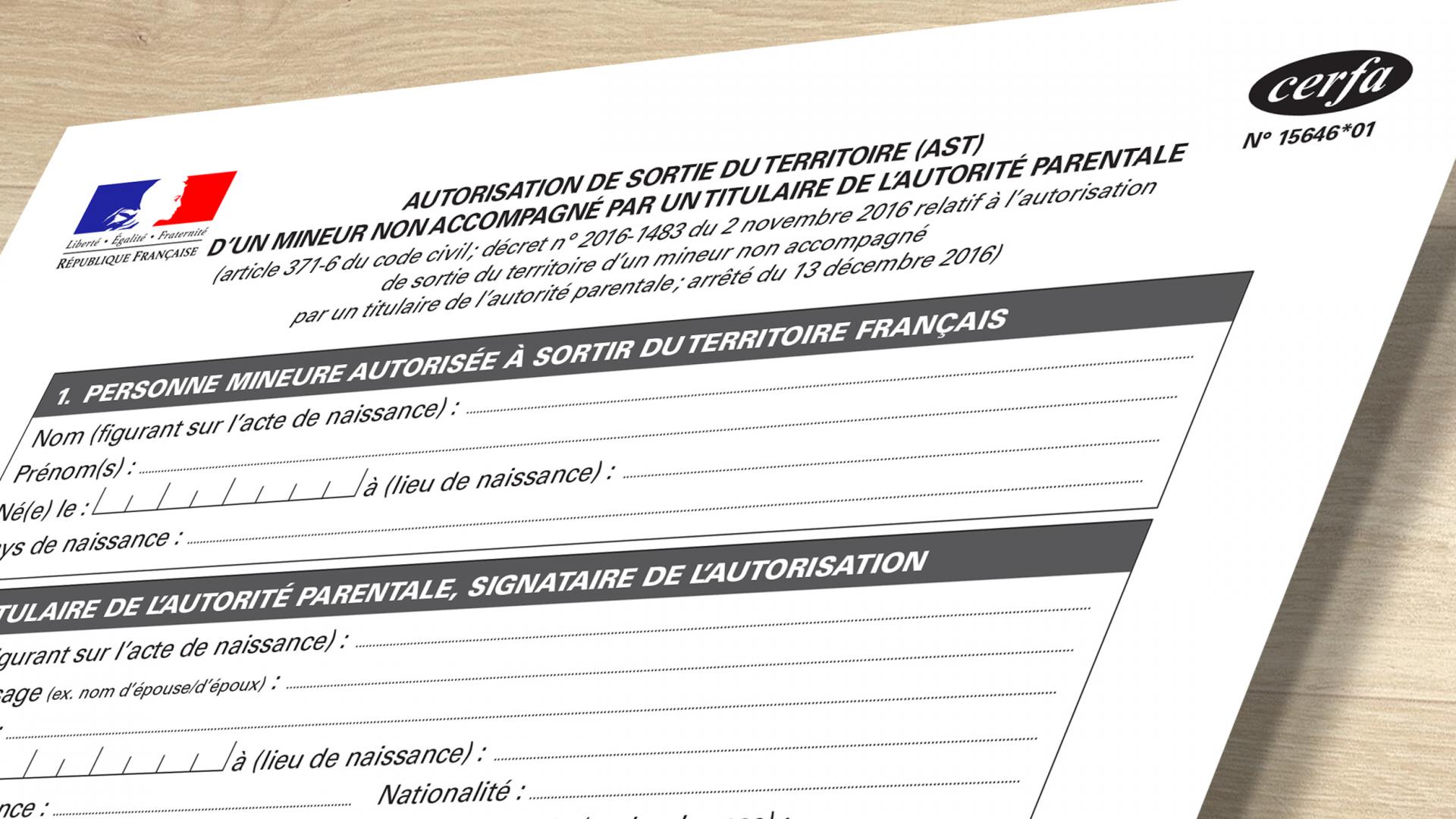 Comment faire une autorisation de sortie de territoire