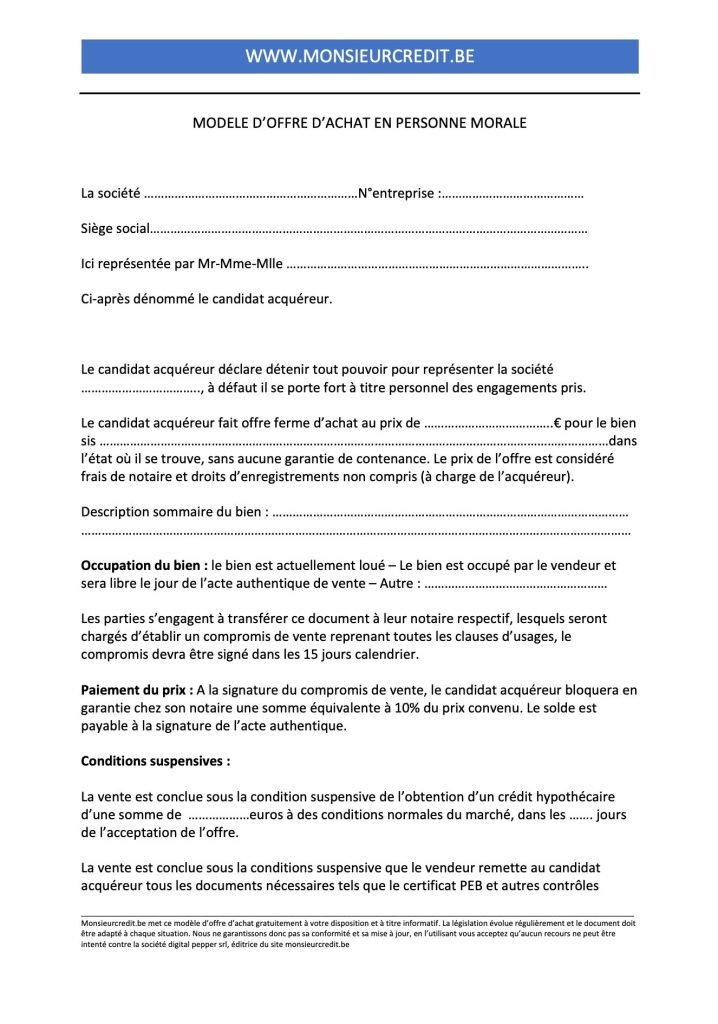 Comment faire une offre d'achat